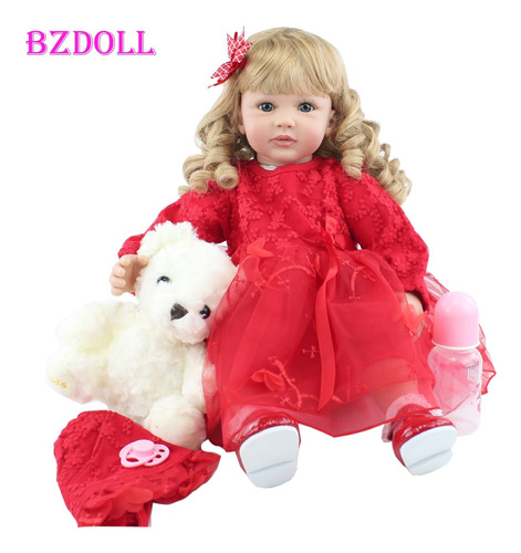 Bzdoll 60cm Muñeca Bebé Renacido Realista Princesa Niña Rubi