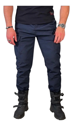 Pantalon Neopren Piel Por Dentro Cargo Bolsillos Hombre
