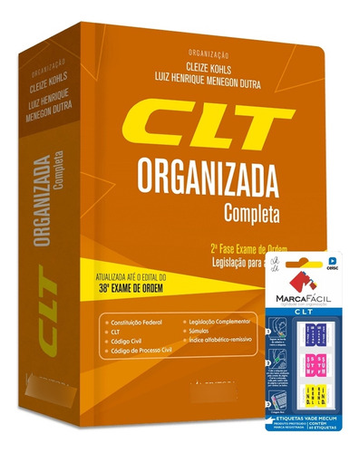 Clt Organizada: 38º Exame De Ordem, De Cleize Kohls. Série Organizada, Vol. Único. Editora Juspodivm, Capa Dura, Edição 12 Em Português, 2023