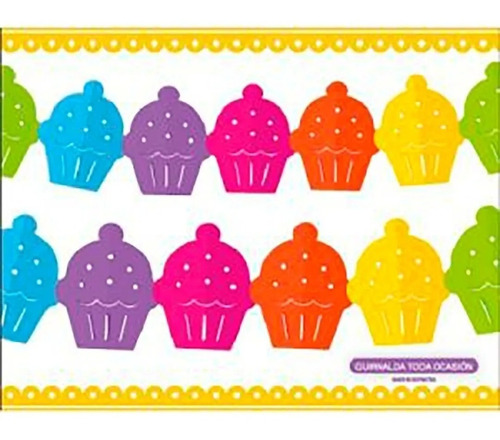 Guirnalda Papel Cupcake Multicolor Cotillon