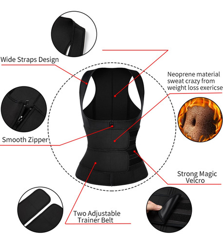 Corsé De Cintura Para Mujer, Chaleco Con Cremallera, De Neop