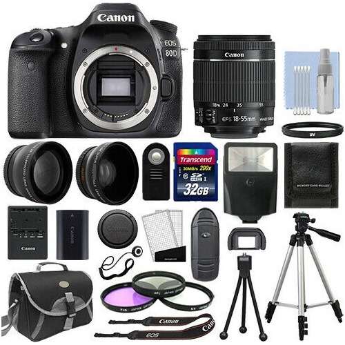 Canon Eos 80d Digital Slr Camera + 3 Lens  18-55mm Is Stm 