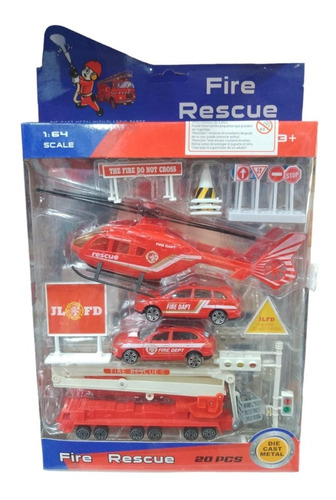 Equipo De Bombero De Juguete 20 Piezas - Fire Rescue