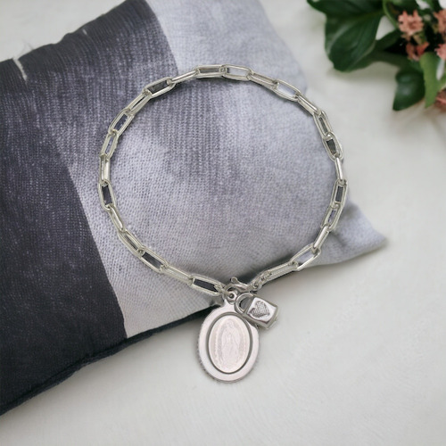 Pulseira Cadeia Consagração Nossa Senhora Do Guadalupe Inox