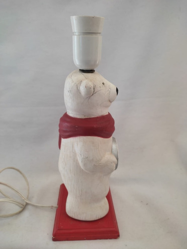 Imagen 8 de 8 de Lampara Oso Coca Cola Yeso Y Madera Vintage 01