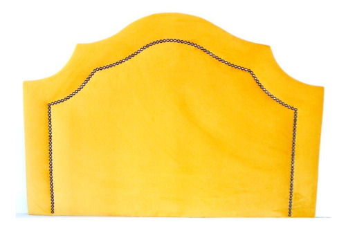 Cabeceira Solteiro Provençal Corino Amarelo Com Tachas Fumê