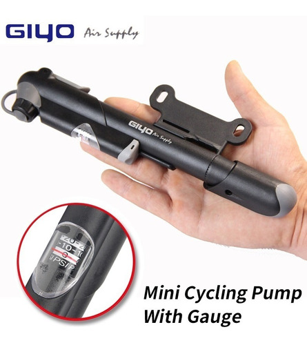 Mini Inflador Giyo Portatil Para Bicicleta, Pelota Mide Psi