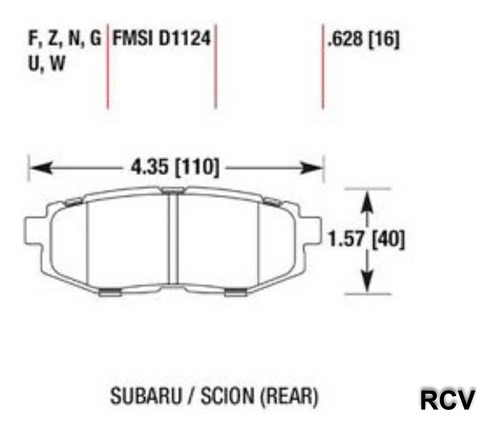 Balatas Disco  Trasera Para Subaru Legacy  3.6 R 2014