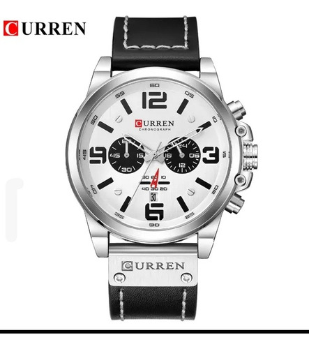 Reloj Curren 8314, Pulsera En Cuero, Cronógrafo Funcional