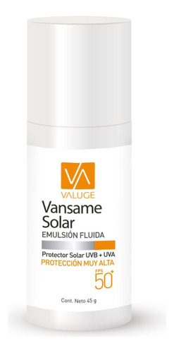 Vansame Protector Solar Fps 50+ Facial Emulsión Fluida