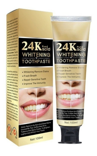 Pack 7 Pasta De Dientes Blanqueadora Oro 24k Gold Whitening