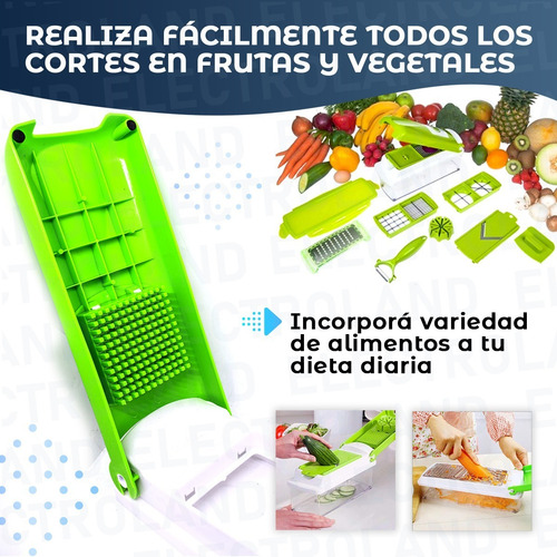 Imagen 7 de 10 de Rebanador Cortador Mandolina Frutas Vegetales 12 En 1 Acero
