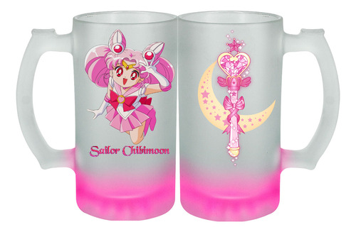Tarro Personalizado Anime Sailor Moon Glass Rosa (473ml)