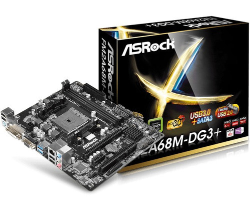 Placa Mae Asrock Amd Fm2 Fm2+ Fm2a68m-dg3+ Vga/dvi/ddr3/usb3