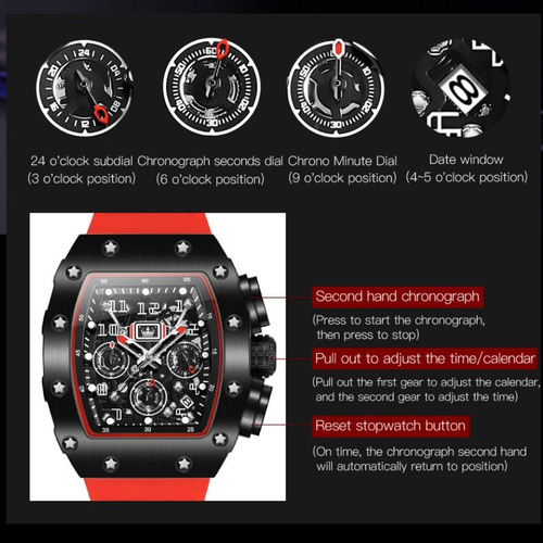 Reloj Casual Con Cronógrafo Tipo Esqueleto Mini Focus 3608