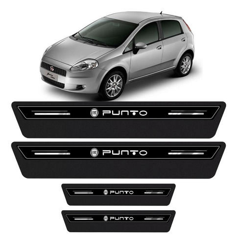 Soleira De Porta Platinum Fiat Punto 2008 2009 2010 2011 2012 2013 2014 2015 2016 2017 2018 2019 - Preto