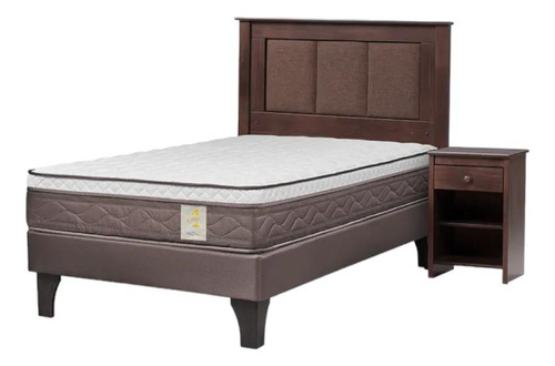 Cama New Style 4p 1 Plaza + Respaldo Rachel Y Velador F