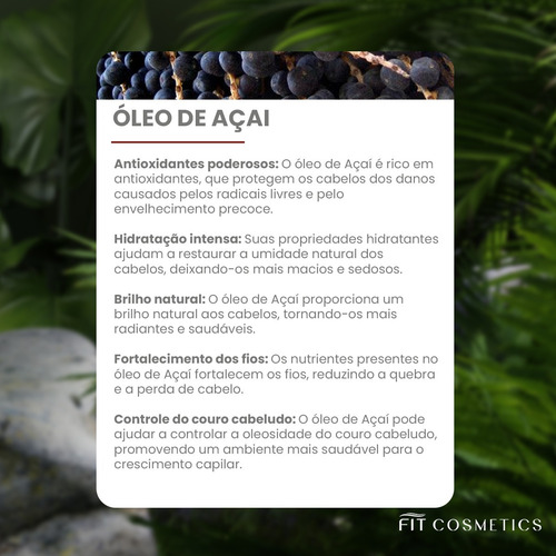 Shampoo Capilar Amazon Hidratação Açai Fit Cosméticos 1l