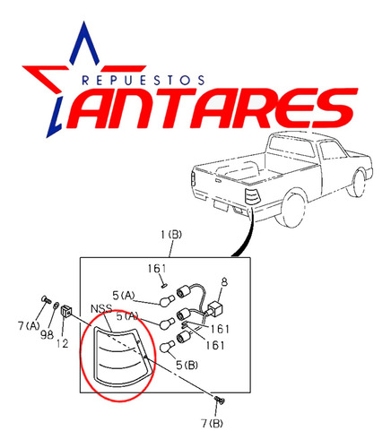 Par Farol Trasero Para Chevrolet Luv 1997 - 2001