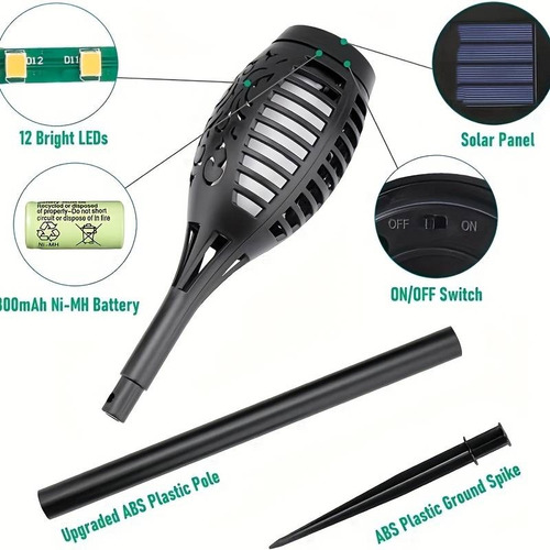 Jja Solar Lights 99 Led Flame Parpadeante Antorchas Sola