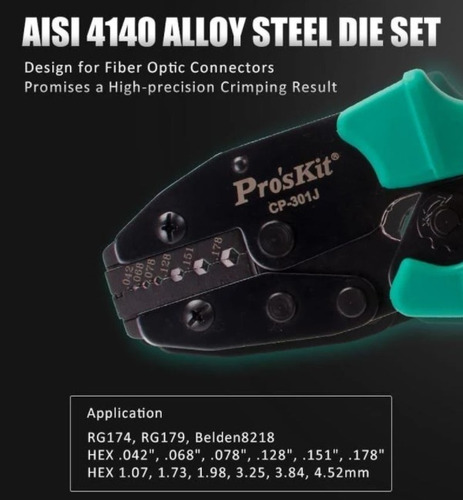 Imagen 4 de 4 de Ponchadora Bnc Para Fibra Optic Rg-58/59/62 8pk-301j Proskit