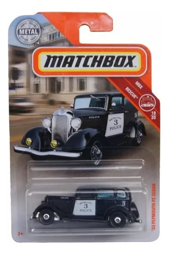 Matchbox Mbx-rescue 18/20 ´33 Plymouth Pc Sedan Negro