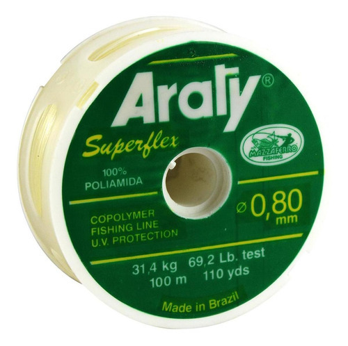 Nylon Natural Araty Superflex 100mts 0.80 Mm Araty B 0.80