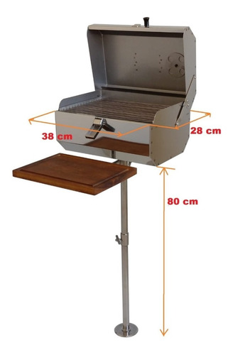 Churrasqueira Carvão Inox Completa Barco Lancha 