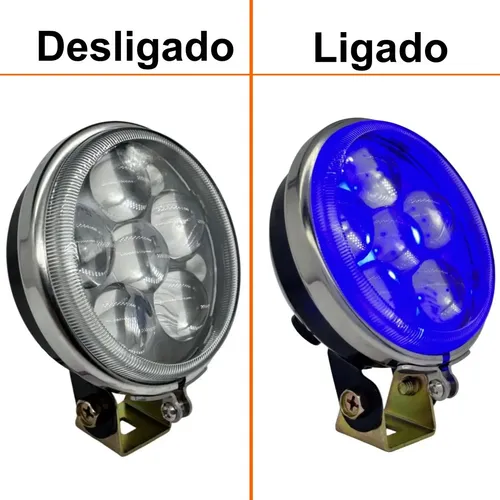 Par Farol De Milha Led Azul Off Road 90mm Redondo | Parcelamento