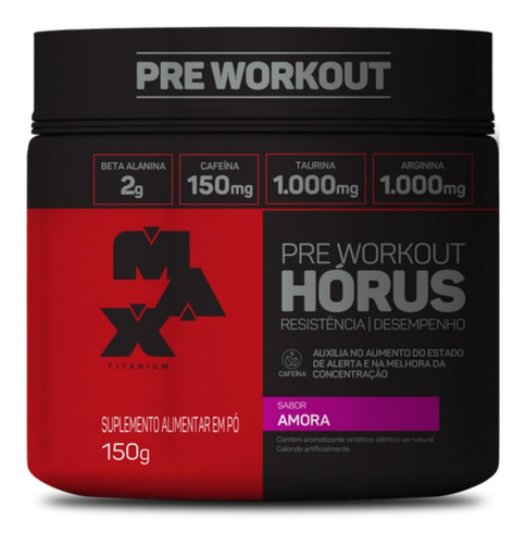 Pre Treino Horus Beta Alanina 150g Maxtitanium + Performance