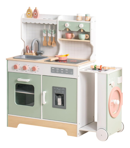 Cocinita Para Niños De Madera C/luz Y Sonido, Robud, Verde