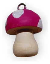 Comprar Llavero Hongo Madera Pintado Dije Collar Pintado A Mano