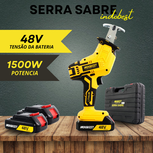 Serrote Elétrico 2 Baterias De Lition 3000w Com 4 Laminas