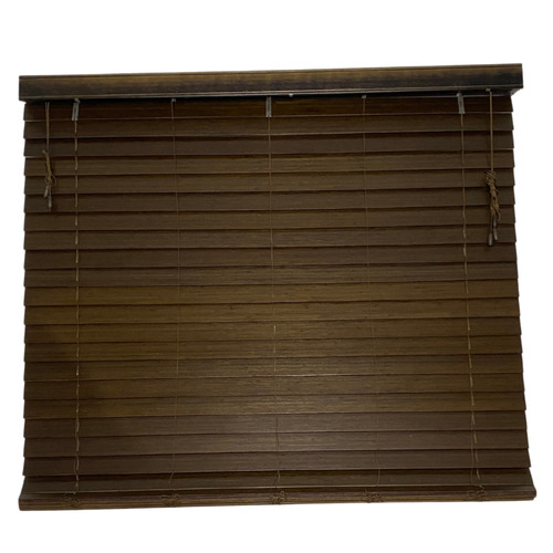 Persiana Horizontal Bambu 50mm Tabaco 120 (l) X 140 (a) Cm Cor Marrom-escuro