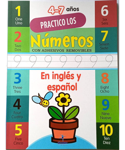 Libro Infantil Números De Stickers Practico En Casa