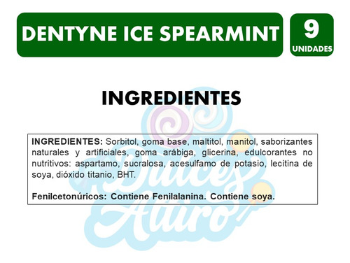 Chicle Dentyne Ice Spearmint Display 9 Unidades