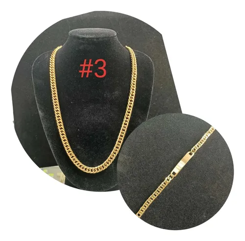 comprar Cadena Hombre + Esclava  Pulsera Cubana 6mm Acero Inoxidable
