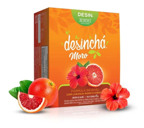 Desincha Laranja Moro E Hibisco 15g Forma Incrivel 10 Saches