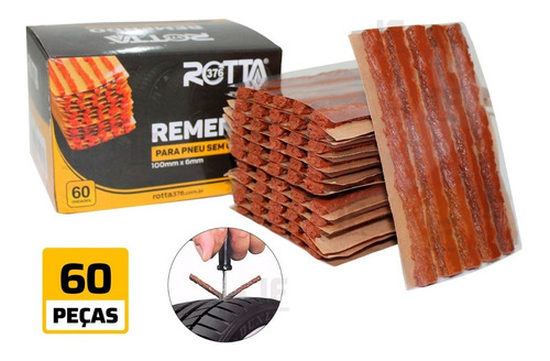 Refil Para Pneu Remendo Macarrão 60 Unidades 100x6mm Rotta