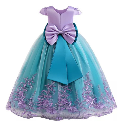 Vestido De Fiesta Con Diseño De Princesa Sirena Para Niñas