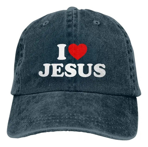 Gorra De Béisbol Ajustable Con Estampado I Love Jesus