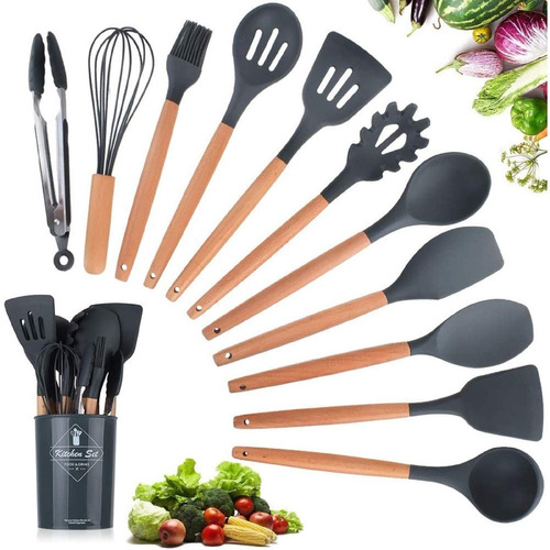 Set Utensilios De Cocina En Silicona Resistente Calor X12pz