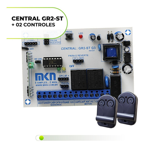 Kit Central Gr2-st (modelo Garen S/rampa) + 02 Controles