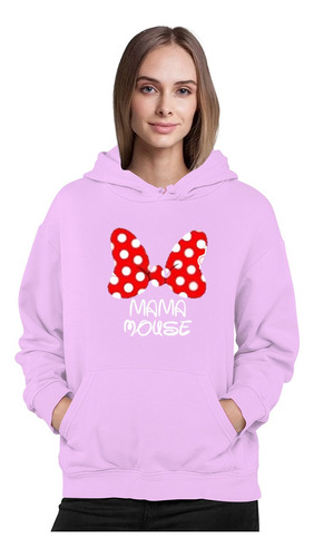 Poleron Mama Mouse Minnie Mouse Dia De La Madre Mujer Regalo Moda Mujer Canguro Con Capucha