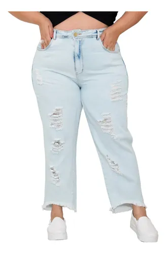 Calça mom cheap rasgada