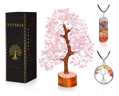 Árbol De Cristal De Cuarzo Rosa - Bonsai Tree Of Life - Deco