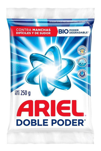 Caja Detergente Ariel 36 Bolsas De 250 Gramos