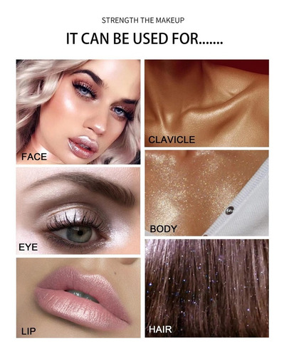 Imagen 2 de 3 de Highlight Brillos Polvo De Hadas Glitter P/ Cuerpo Rostro