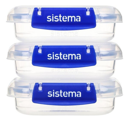 Set De 3 Herméticos Sistema Plastics Klipit Plus Rectangular