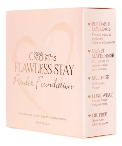 Base de maquillaje en polvo Beauty Creations Flawless Stay Polvo Compacto tono 6.5 - 7g